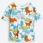 Boys Cotton Regular Fit Dino Printed T-Shirt