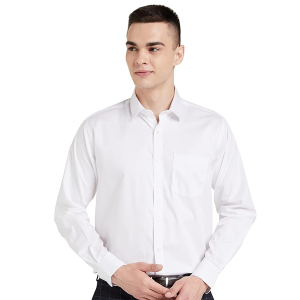 Long Sleeve Solid White Formal Shirt