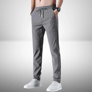 Men's Lycra Solid Jogger Pants with Elastic Waistband and Pockets