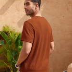 Men's Waffle Knitted Crew Neck Regular Fit Tees