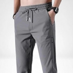 Men's Lycra Solid Jogger Pants with Elastic Waistband and Pockets
