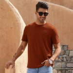 Men's Waffle Knitted Crew Neck Regular Fit Tees